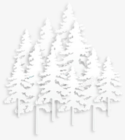 白色雪地圣诞树素材