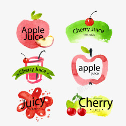 美味果汁标签素材