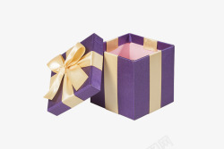 深紫紫色绑带礼物盒子高清图片