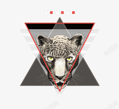 logo白色豹子胸前印花图案矢量图图标图标