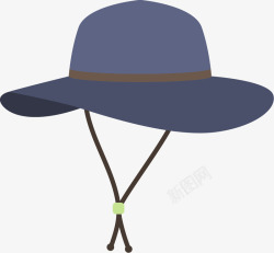蓝色旅游帽矢量图素材