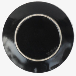 黑色白圆环立体简约大方盘子素材