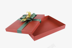 扁形打开的红色礼物盒子高清图片