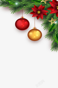 圣诞节元旦商场背景装饰彩球素材