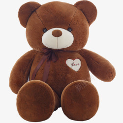 棕色小熊玩具爱心熊情侣玩具素材