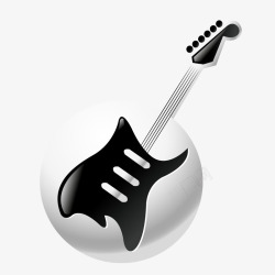 黑白的吉他模型素材