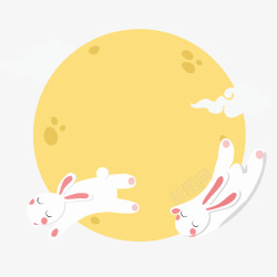 元月月亮上的小兔子高清图片