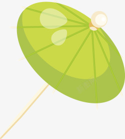 绿色小伞果汁装饰图案素材