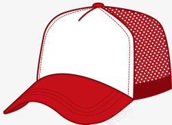 货车司机帽红白色扁平风格帽子高清图片