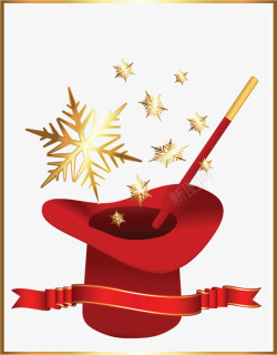 圣诞魔法红色帽子矢量图素材
