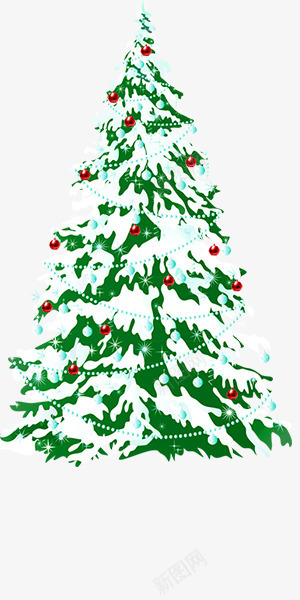 带雪的圣诞树png免抠素材_88icon https://88icon.com 卡通 圣诞树 节日装饰 铃铛 雪