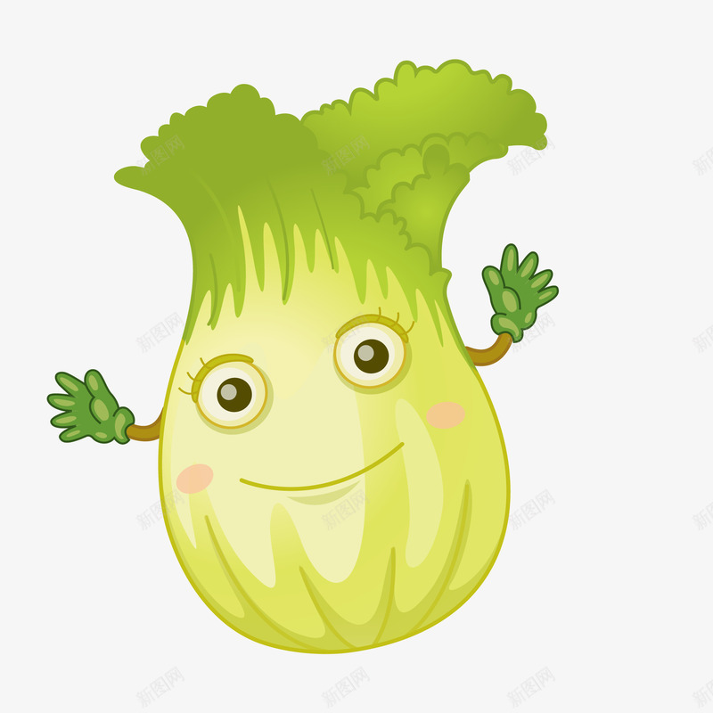 卡通蔬菜表情矢量图ai免抠素材_88icon https://88icon.com 创意 卡通 植物设计 白菜 表情设计 食材 矢量图