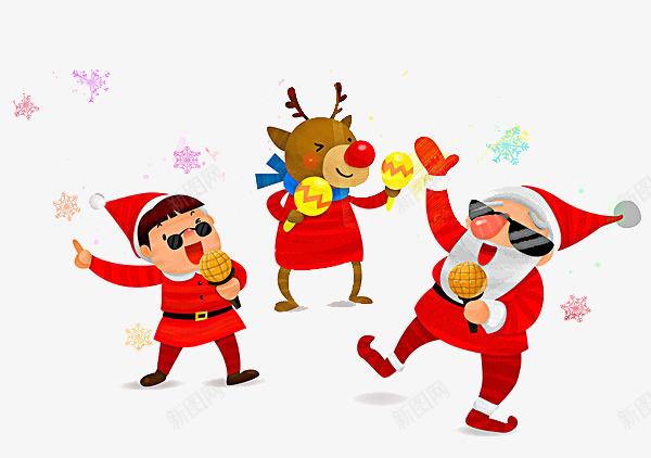 卡通圣诞老人跳舞png免抠素材_88icon https://88icon.com 卡通 唱歌 圣诞老人跳舞 小孩 老人跳舞 舞蹈的老人家 表演 话筒 跳舞姿势 麋鹿唱歌