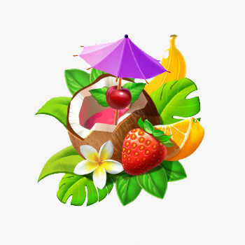 夏天热带水果png免抠素材_88icon https://88icon.com 夏天 彩色 椰子 橙子 草莓 饮料 香蕉