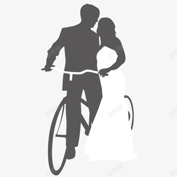 新婚人物推车进场png免抠素材_88icon https://88icon.com 推自行车 矢量人物 矢量抽象新人 结婚 结婚素材