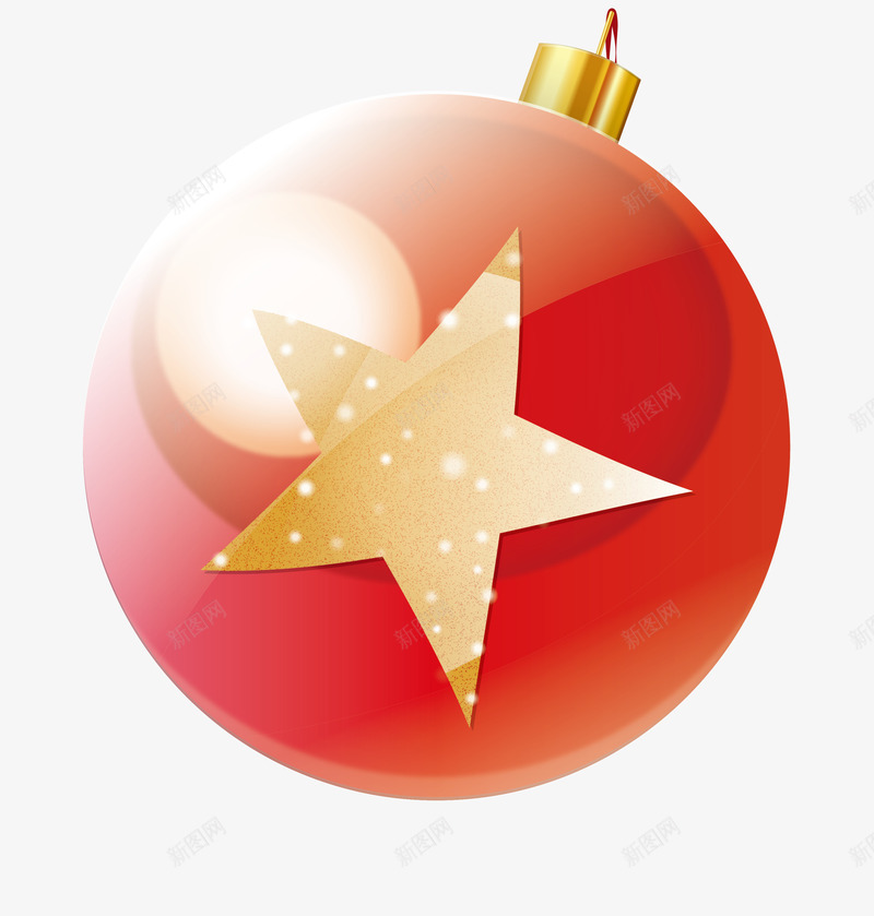 红色闪耀星星彩球png免抠素材_88icon https://88icon.com 冬季 圣诞球 圣诞节 星星图案 红色彩球 节日挂件 装饰图案