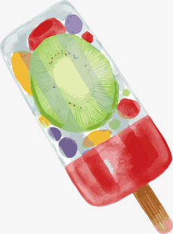 自制水果味冰棍矢量图素材