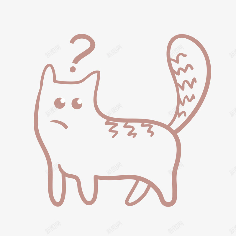 可爱猫咪的问号矢量图eps免抠素材_88icon https://88icon.com 卡通 卡通问号 打问号 猫咪问号 矢量图 简约 简约线条 线条猫咪