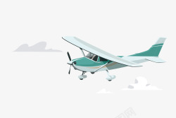 飞翔在白云中的精美卡通飞机素材