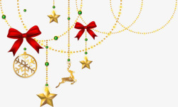 装饰链子圣诞节金色星星装饰高清图片