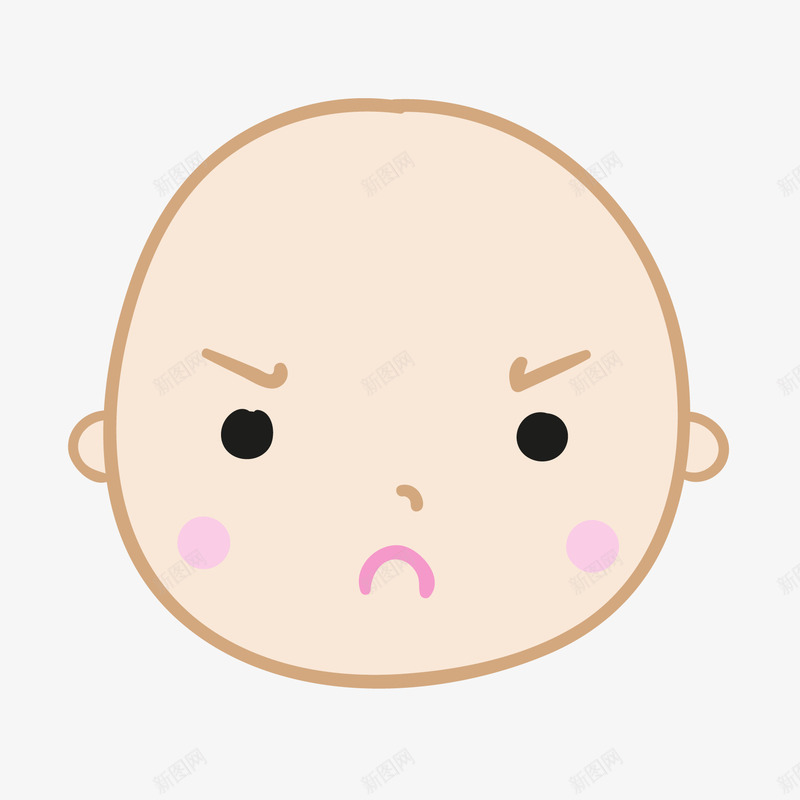 可爱婴儿头像表情png免抠素材_88icon https://88icon.com 人物婴儿头像表情 难过
