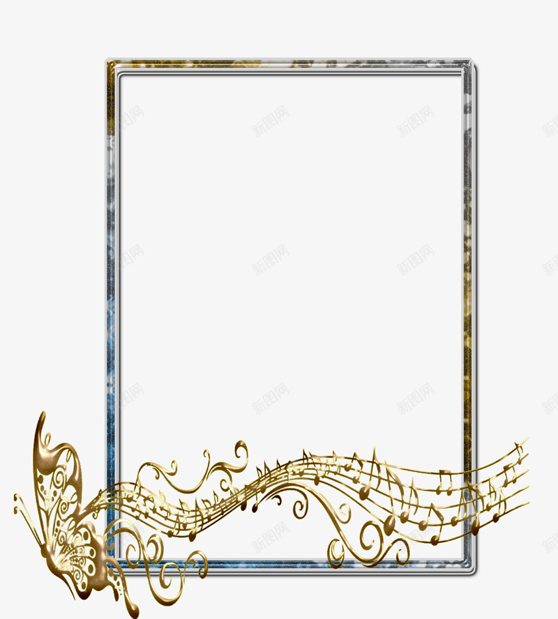 相框png免抠素材_88icon https://88icon.com 框架 相框 精美 边框 音乐 音符 高清
