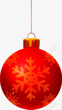 元旦球红色雪花圣诞装饰球元旦高清图片