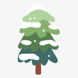 雪插画素材绿色植物冬季松树元素高清图片