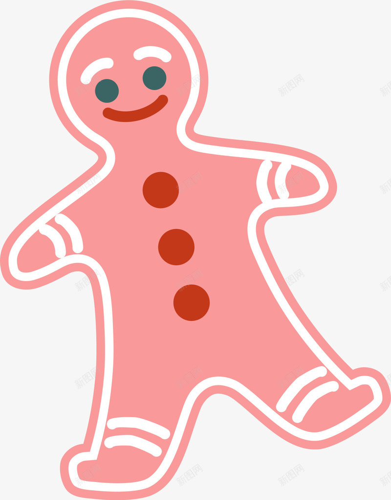 粉色卡通小人png免抠素材_88icon https://88icon.com 卡通人物 卡通饼干 圣诞节 粉色小人 节日装饰 装饰图案 饼干小人