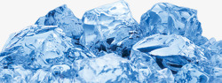 夏季蓝色透明冰块海报素材
