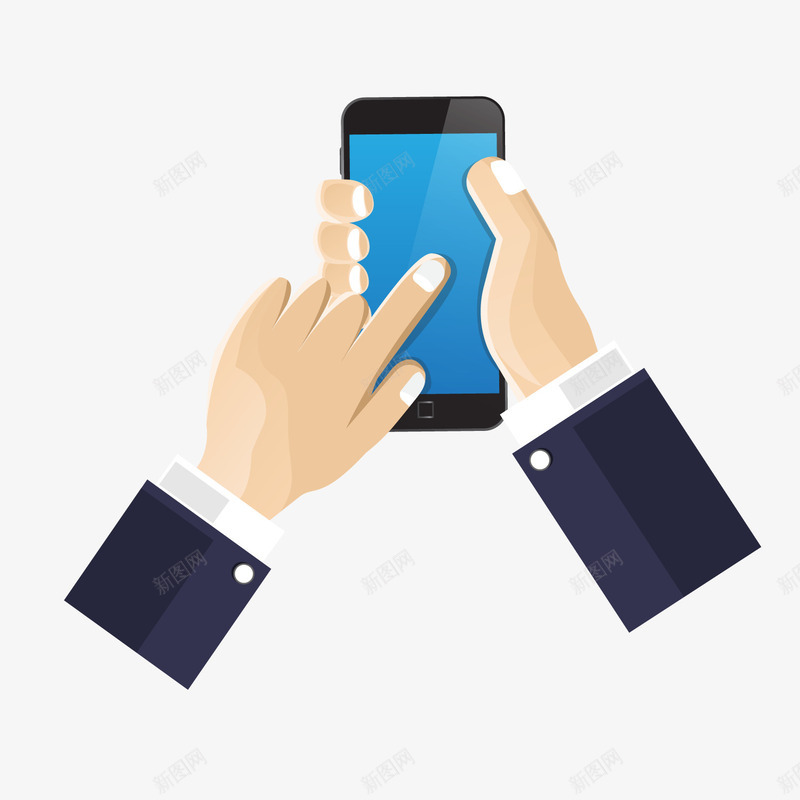 玩手机手势png免抠素材_88icon https://88icon.com 卡通手势 商务手势 安卓样机 滑手机 点击手机 玩手机 背景装饰
