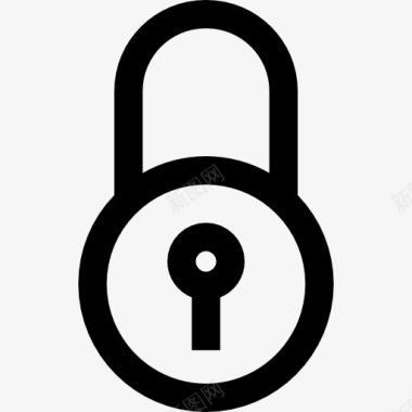 锁定电子商务锁定圆形挂锁的安全工具图标图标