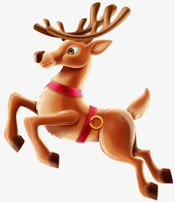冬季麋鹿冬季圣诞节卡通麋鹿高清图片