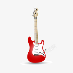 红色吉他乐器素材