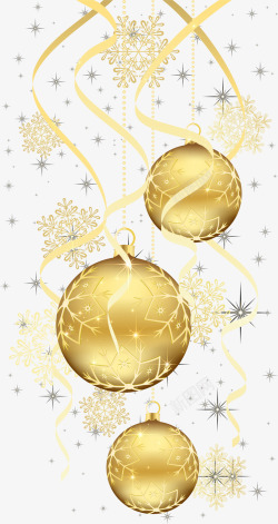 灰色圆球挂饰圣诞节金色圣诞球高清图片