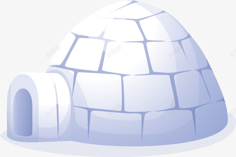 冰屋矢量图ai免抠素材_88icon https://88icon.com 冬季 冰屋 冰雪 矢量图