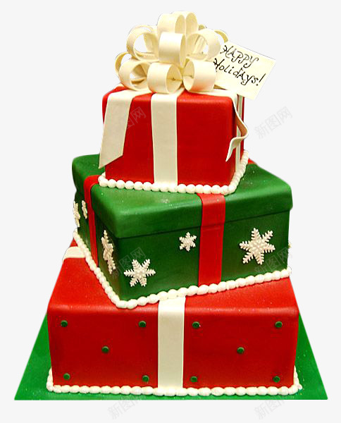 圣诞礼物蛋糕png免抠素材_88icon https://88icon.com 三层 圣诞节素材图片 定制蛋糕卡通 甜品 生日 翻糖蛋糕 雪花