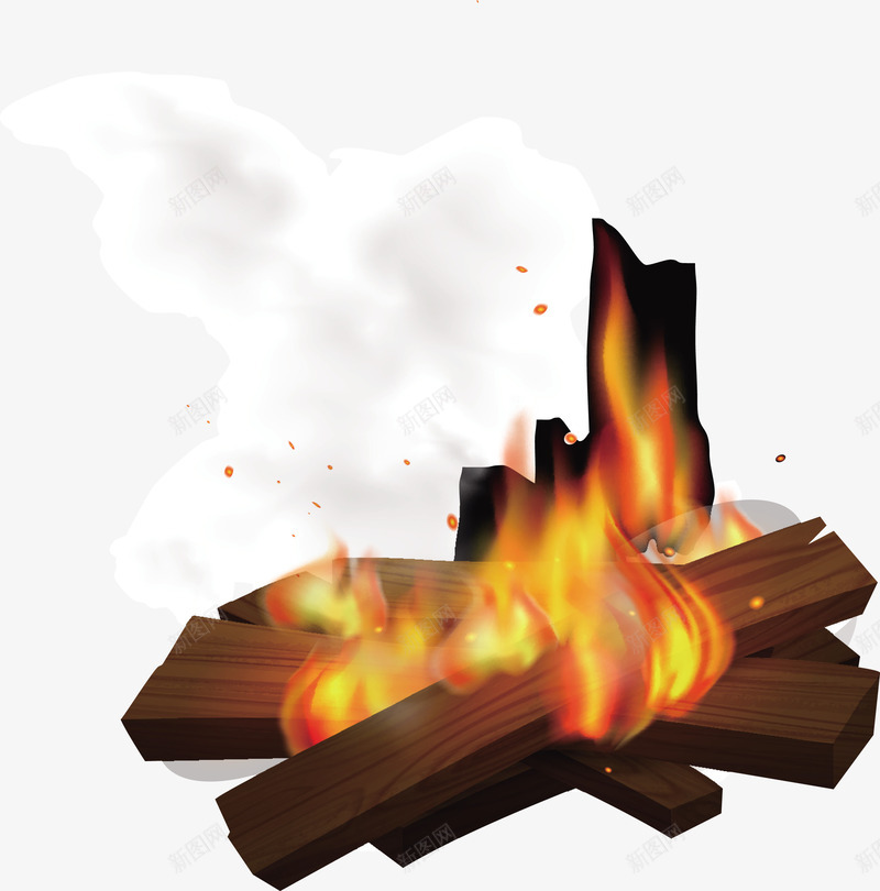一堆燃烧的木头矢量图eps免抠素材_88icon https://88icon.com 一堆木头 木头 木头PNG 燃烧 燃烧的木头 矢量木头 矢量图