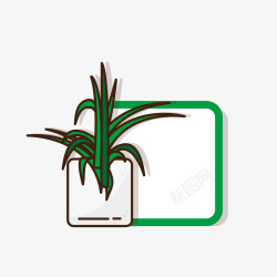 标签绿色植物盆栽矢量图素材