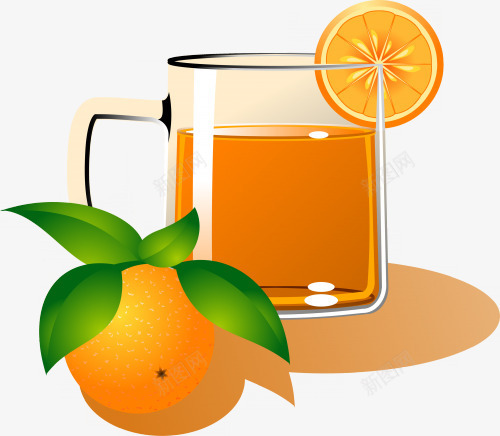 手绘橘子汁png免抠素材_88icon https://88icon.com 手绘 果汁 橙子 橙色 水果