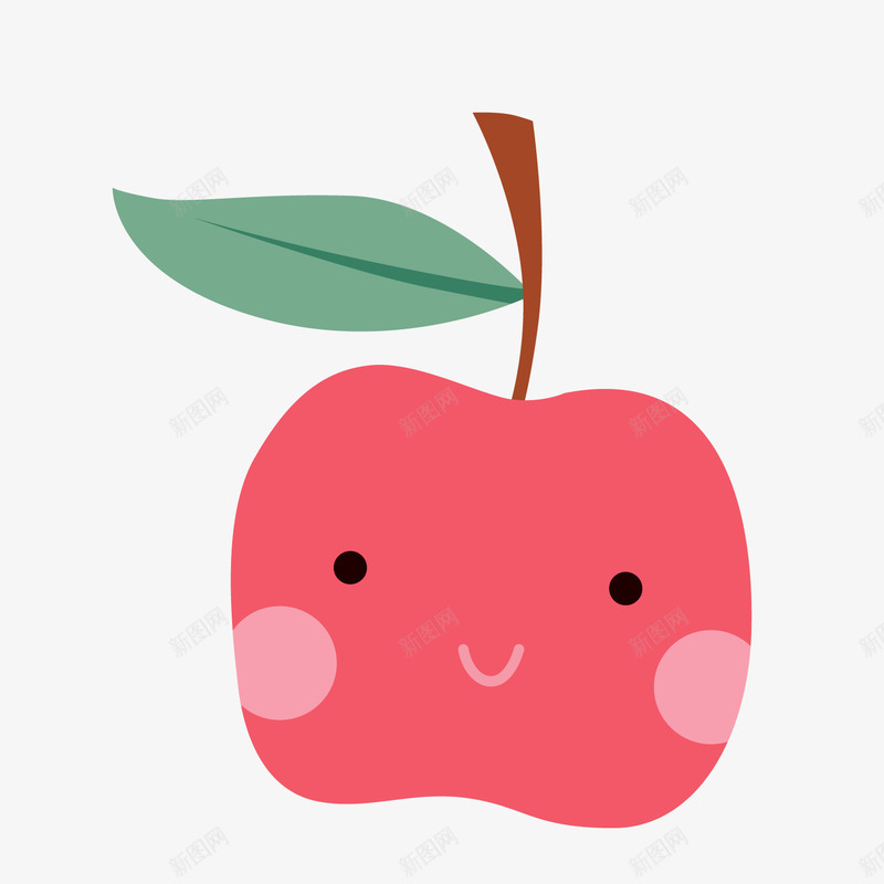 可爱表情红苹果png免抠素材_88icon https://88icon.com 卡通水果 可爱表情 红色苹果 背景装饰 食物