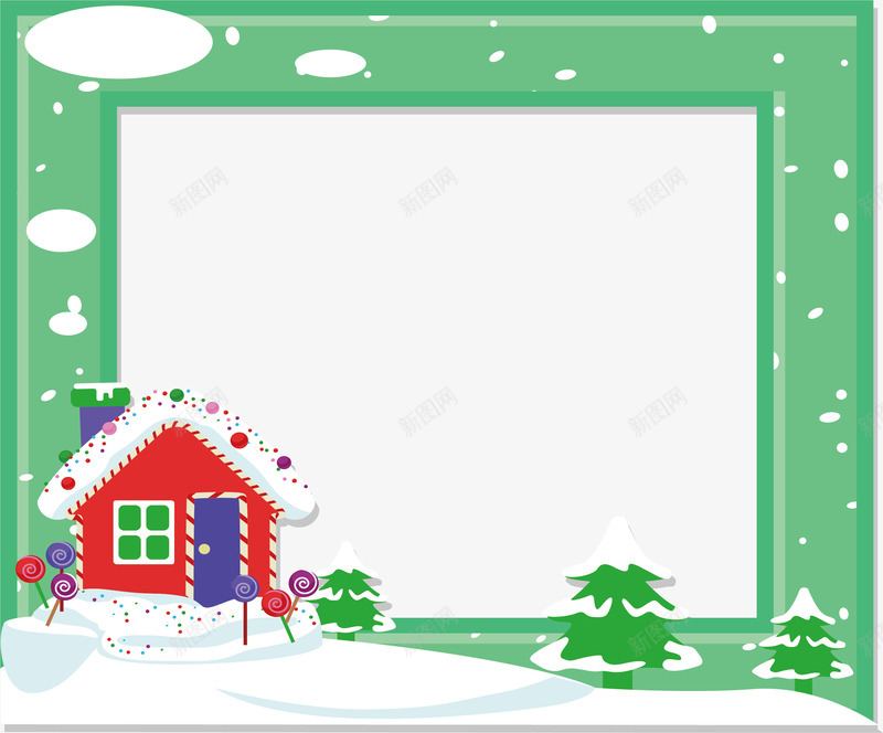 绿色下雪小屋圣诞相框矢量图ai免抠素材_88icon https://88icon.com 下雪小屋 圣诞相框 圣诞节 相框 矢量png 绿色相框 矢量图