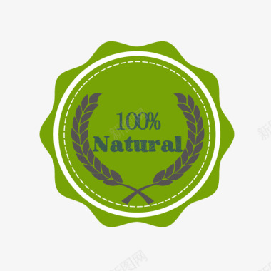 自然的绿色天然标签图标图标
