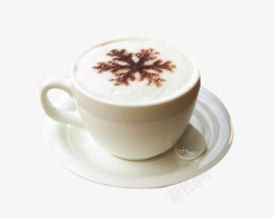 灰色咖啡花式可可粉雪花咖啡高清图片