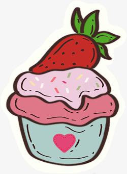 草莓味的冰淇淋素材