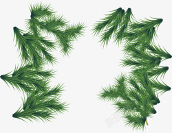 绿色松树叶边框矢量图素材