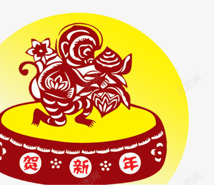 猴子贺新年psd免抠素材_88icon https://88icon.com 2016 元旦 喜庆 接福 新年 猴年 红色背景 过大年 迎春