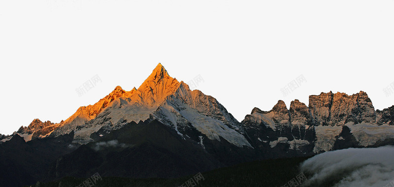 神女峰日出png免抠素材_88icon https://88icon.com 旅游风景 日出 梅里雪山 梅里雪山神女峰 雪山 高原