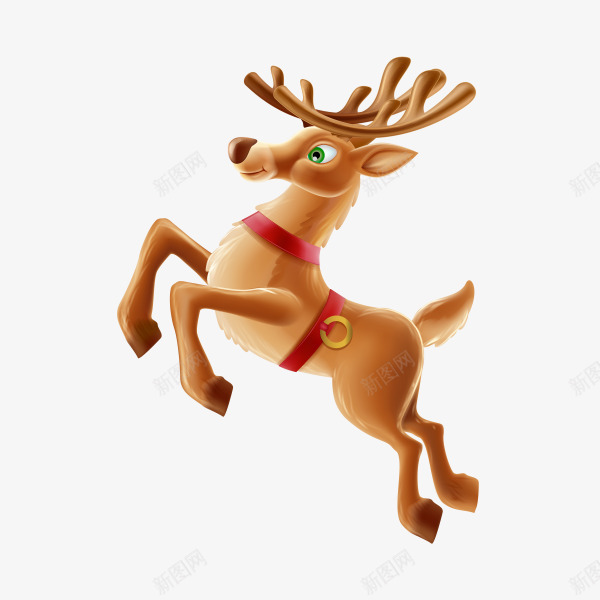 卡通奔跑中的麋鹿png免抠素材_88icon https://88icon.com 动物 卡通 可爱麋鹿 圣诞树 圣诞老人 圣诞节 奔跑的麋鹿 节日 麋鹿