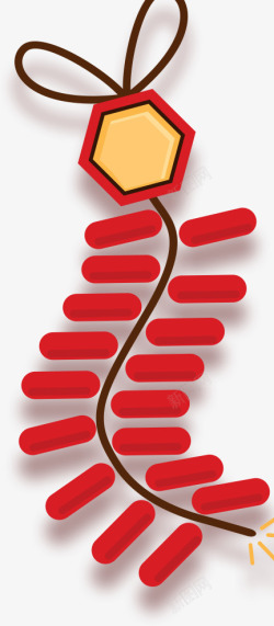 红色中国风鞭炮挂饰素材